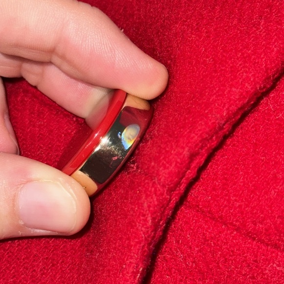 Kate Spade New York True Red Faux-Fur Trim Walker Coat Wool Blend Size Medium - Picture 15 of 15